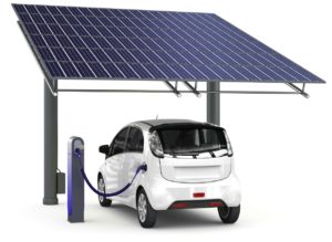 Solar-Carport mit Ladestation